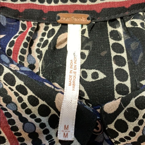 Free People Floral Print Sheer Button Down Blouse - Picture 6 of 8